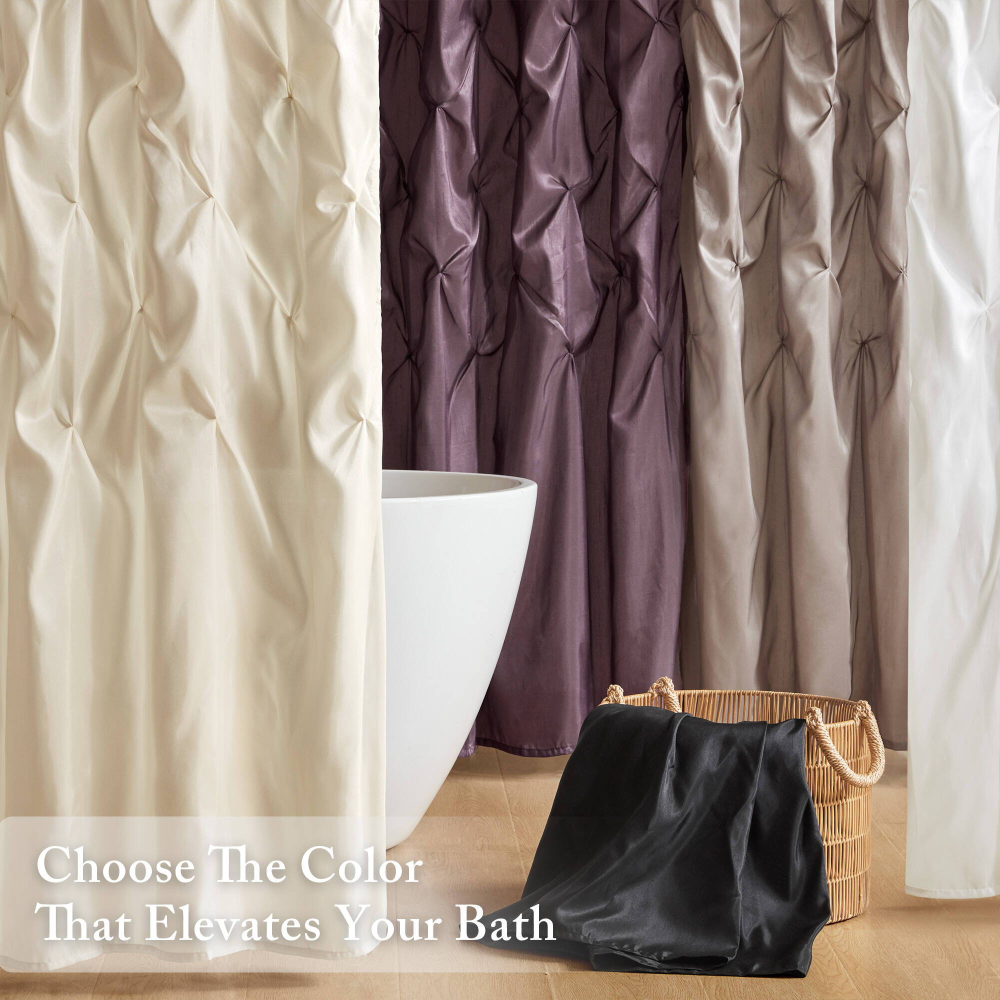 Laurel - Tufted Semi-Sheer Shower Curtain - White