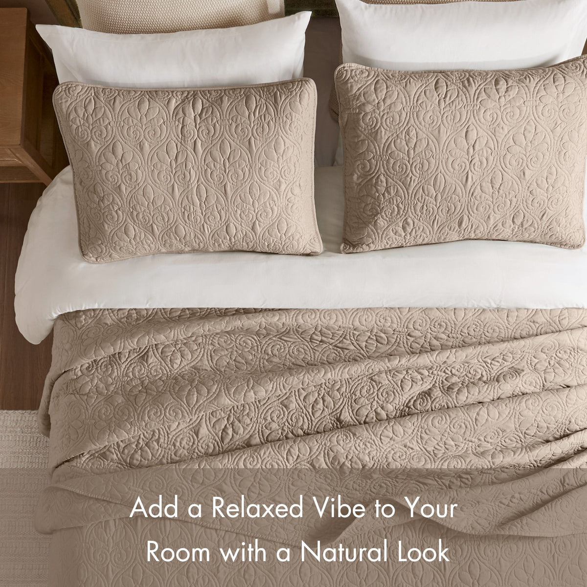 Quebec - King Reversible Bedspread Set - Neutral