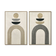 Framed Wall Art, Textured Canvas Painting, Decor For Living Room (Set of 2) - Antique Black