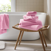 Diagonal Ribbed - 6 Piece Towels Set - Pink