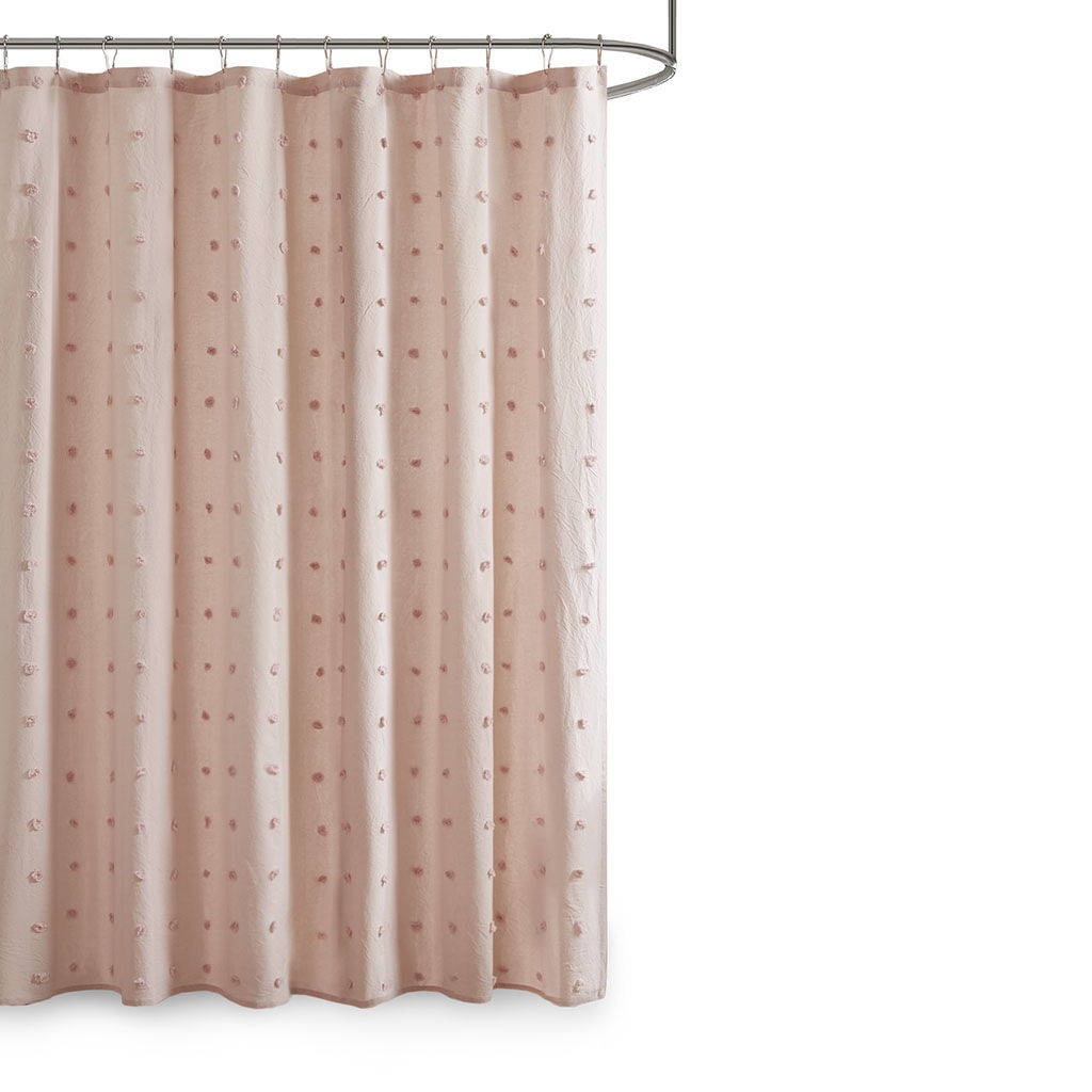 Brooklyn - Pom Pom Shower Curtain - Pink