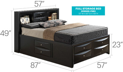Modern Design Storage Bed With Bookcase Headboard