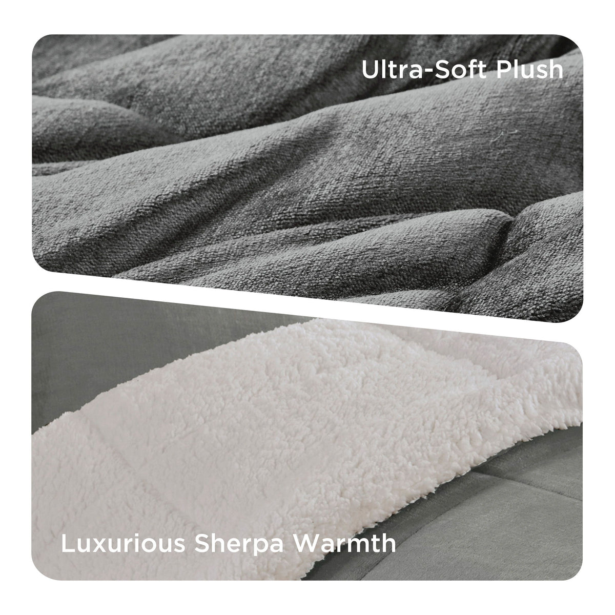 Alton - Down Alternative Comforter Set - Charcoal / Ivory