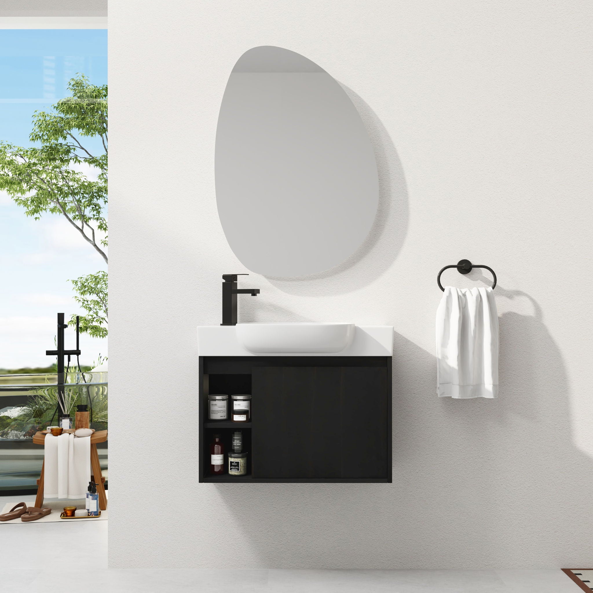 Freestanding Bathroom Vanity With Sink, Soft Close Door