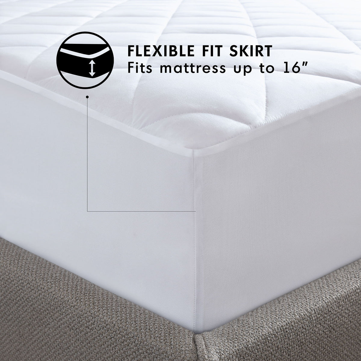 Microfiber Premium - King Mattress Pad - White