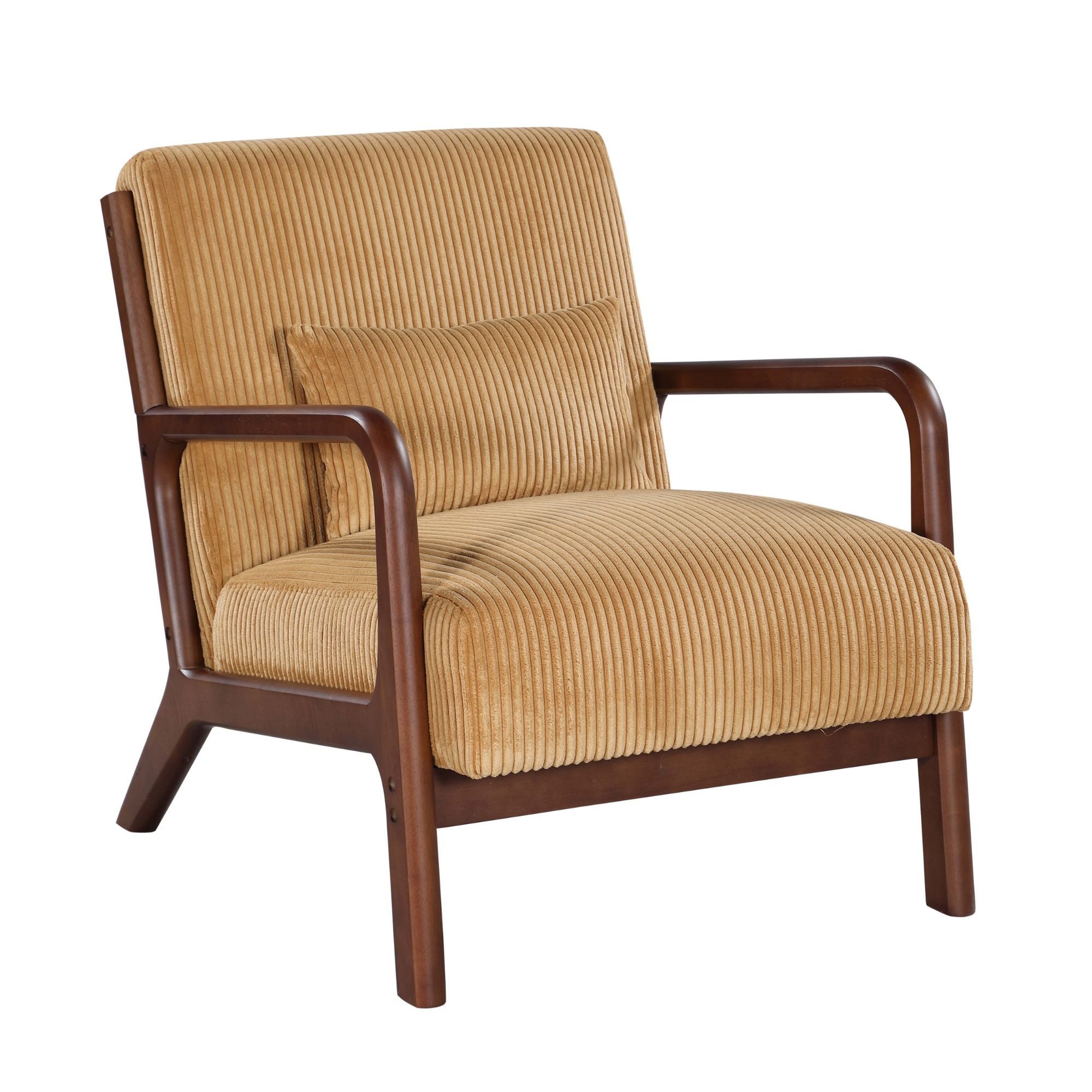 Upholstered Armchair With Back Support Pillow