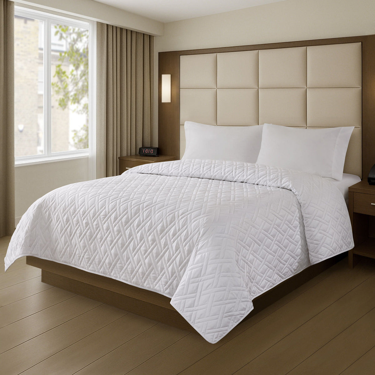 Plain Weave - King Premium Coverlet - White