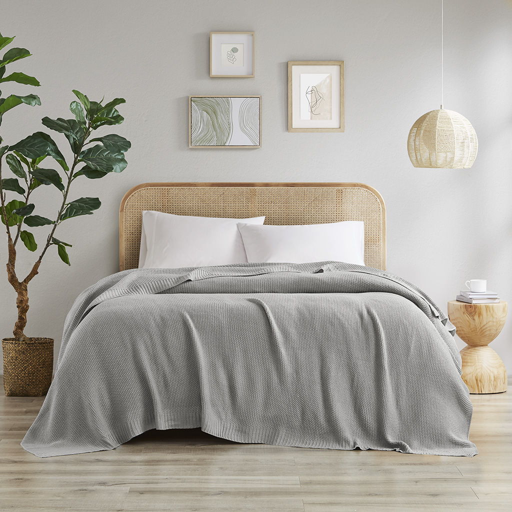 Bree Knit - Blanket - Gray