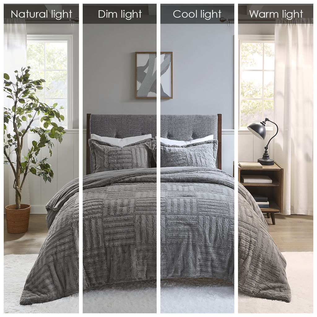 Arctic - King Down Alternative Comforter Mini Set - Gray