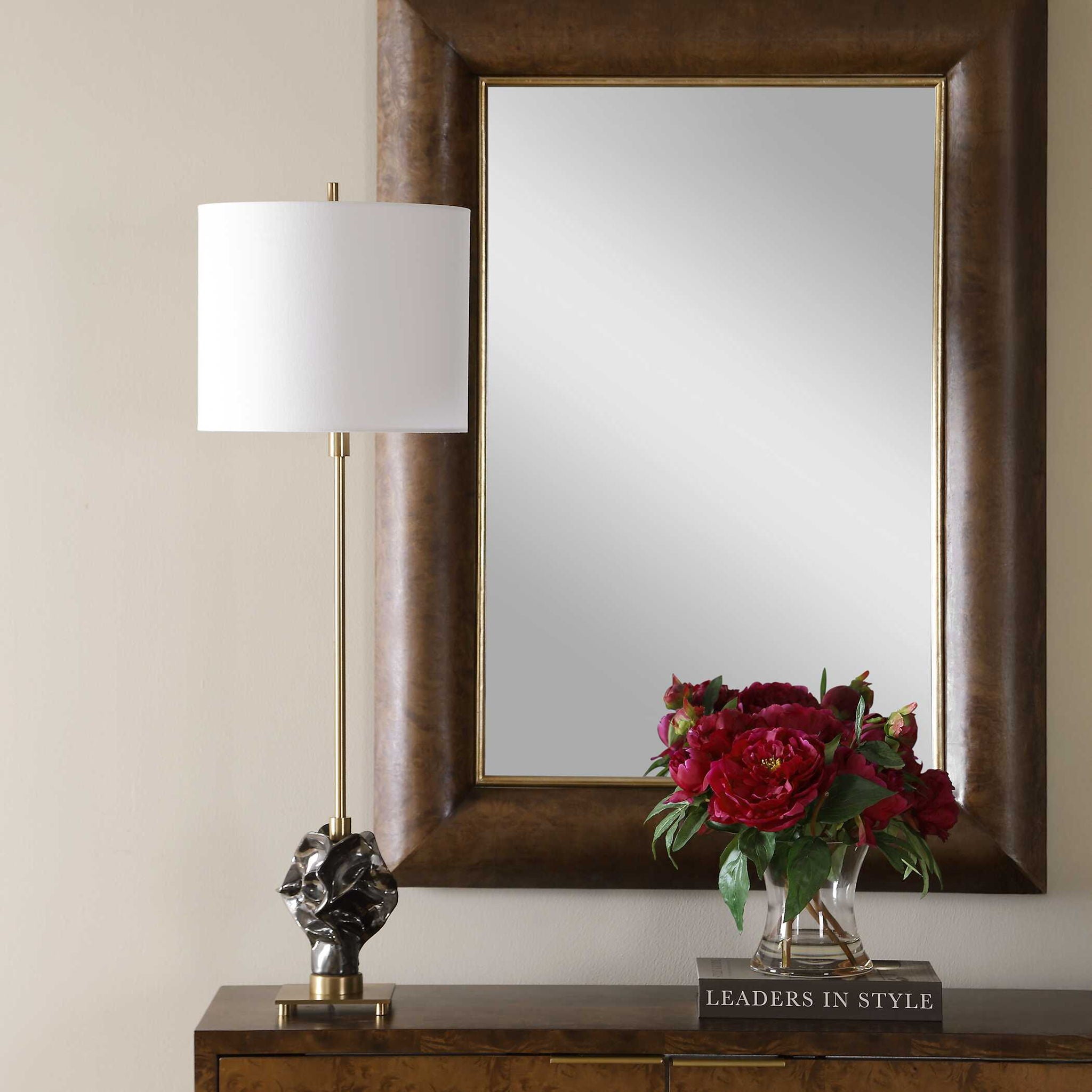 Fiori - Sculptural Buffet Lamp - Dark Bronze / Antique Brass