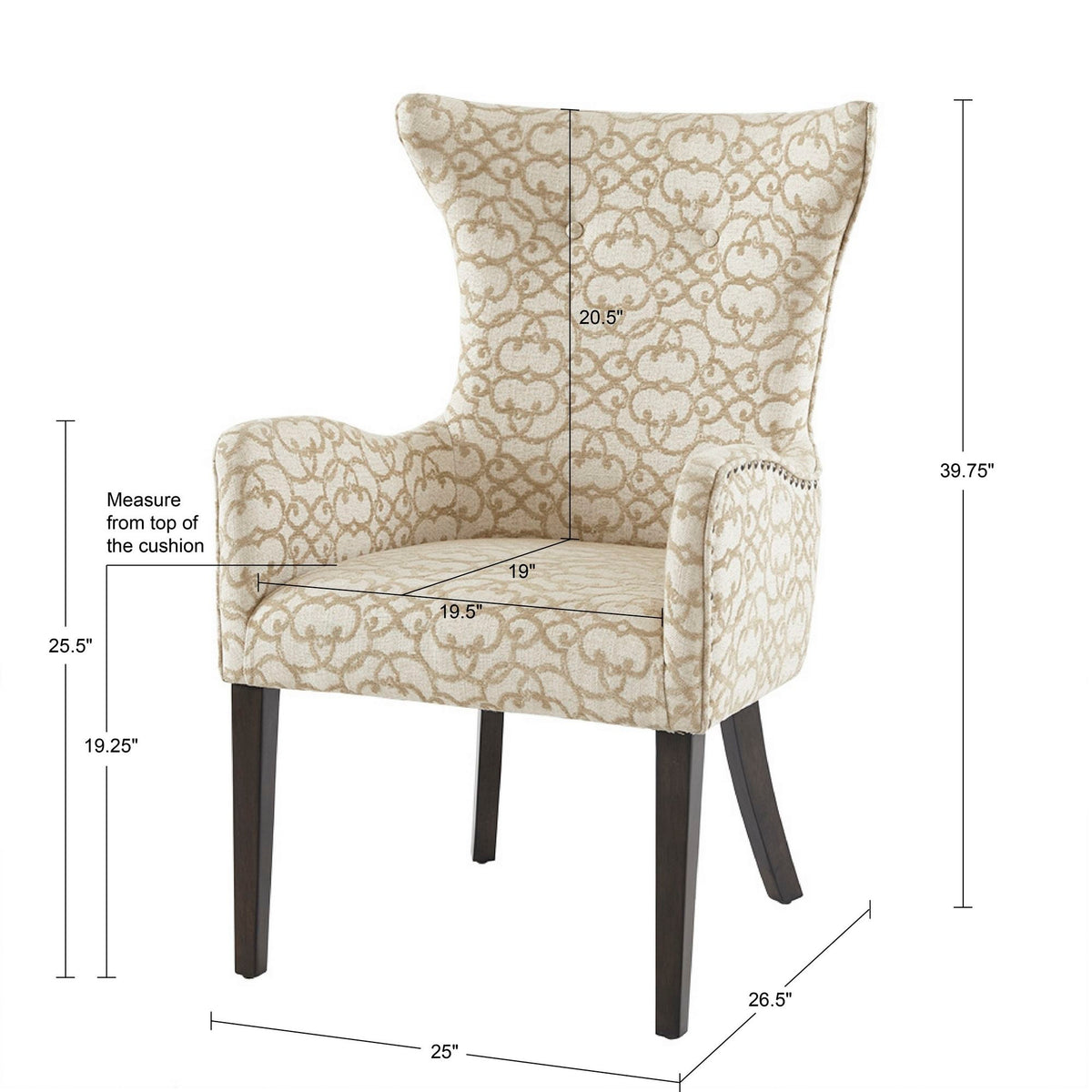 Angelica - Arm Dining Chair (Set of 2) - Tan