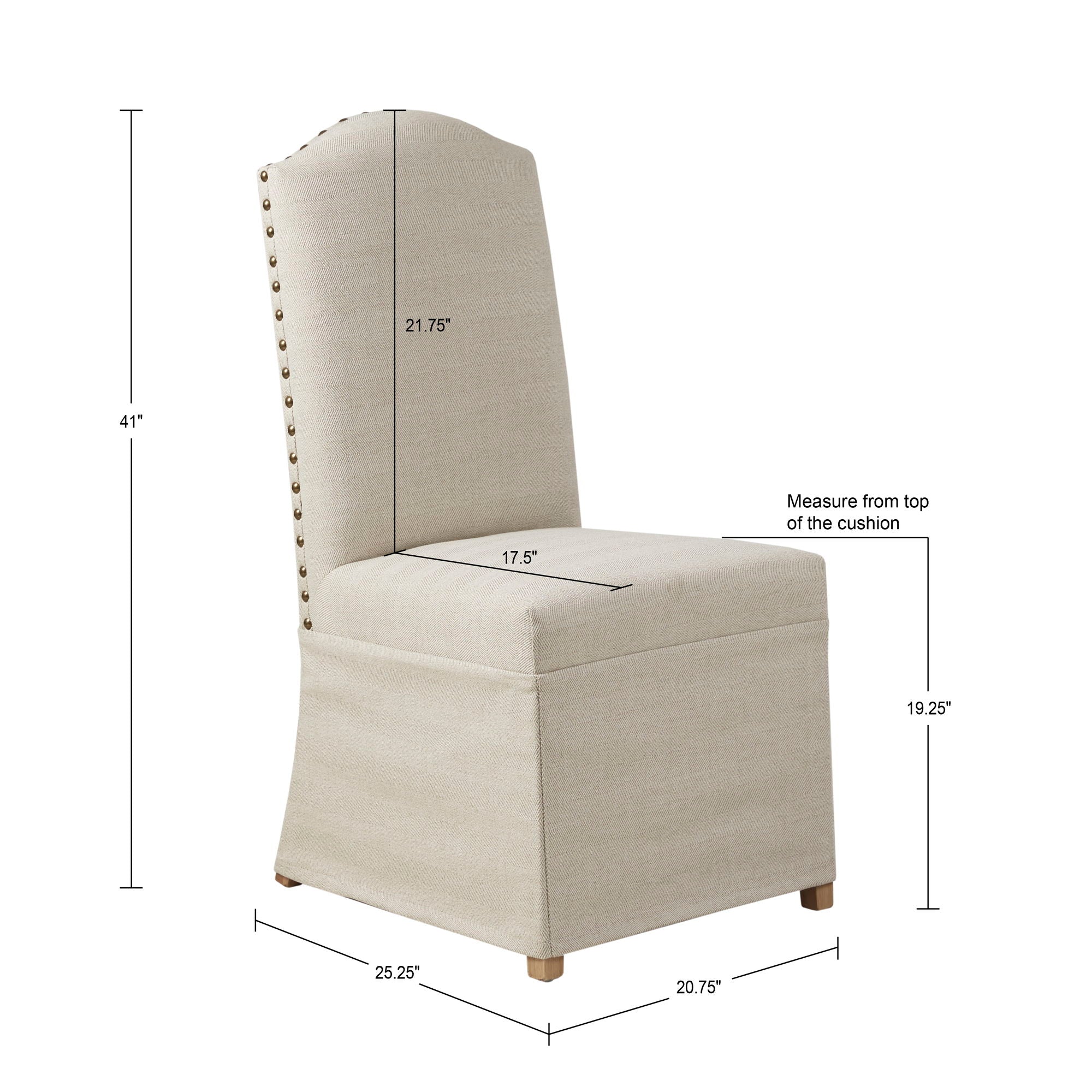 Foster - High Back Dining Chairs With Skirts (Set of 2) - Beige