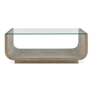 Maeva - Modern Glass Coffee Table - Woodtone