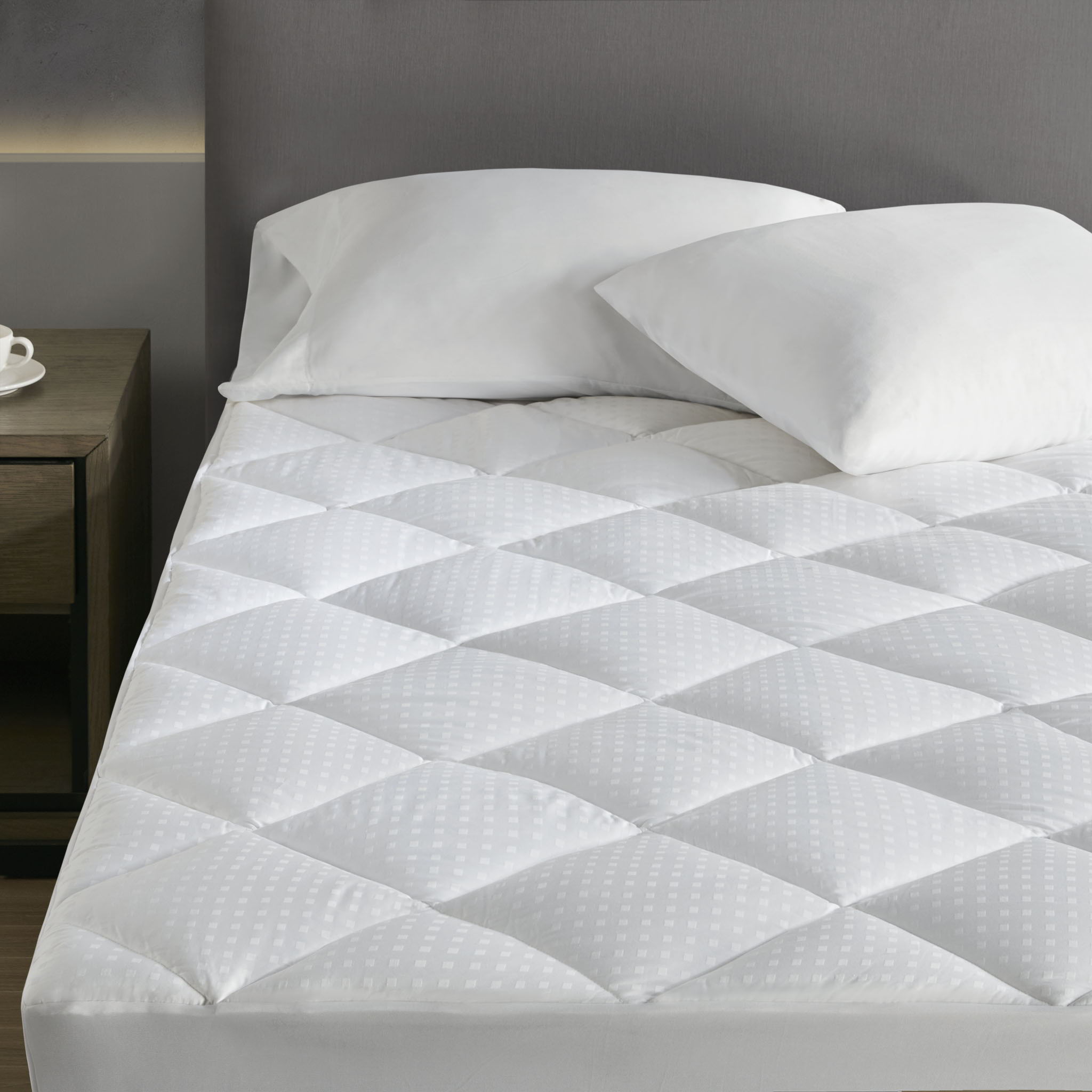 Signature - King Dobby Cotton Waterproof Mattress Pad - White