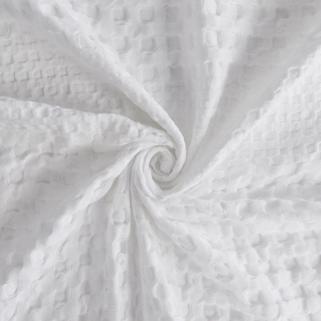 Arlo - Super Waffle Textured Solid Shower Curtain - White
