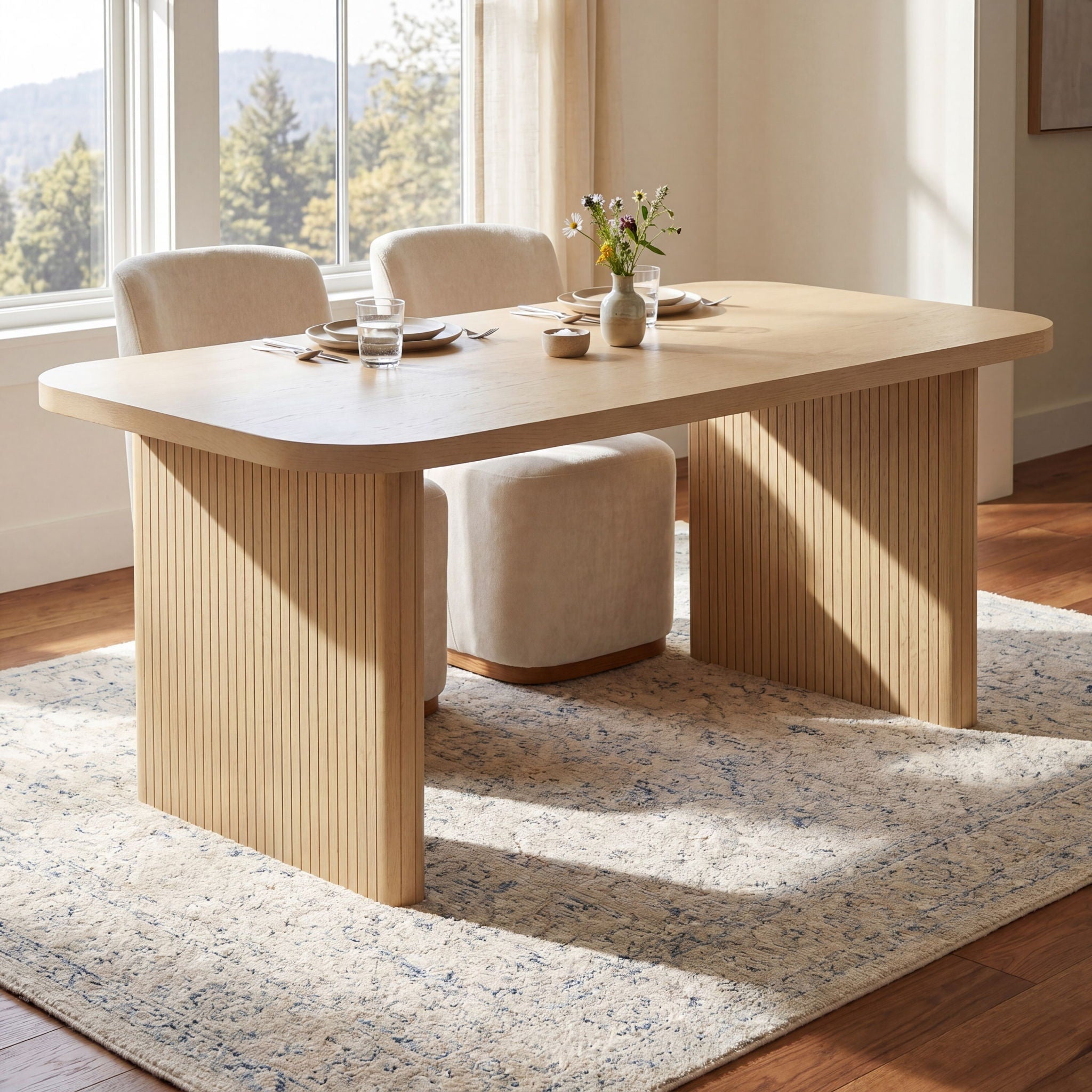 Rectangular, Indoor Dining Table - Natural