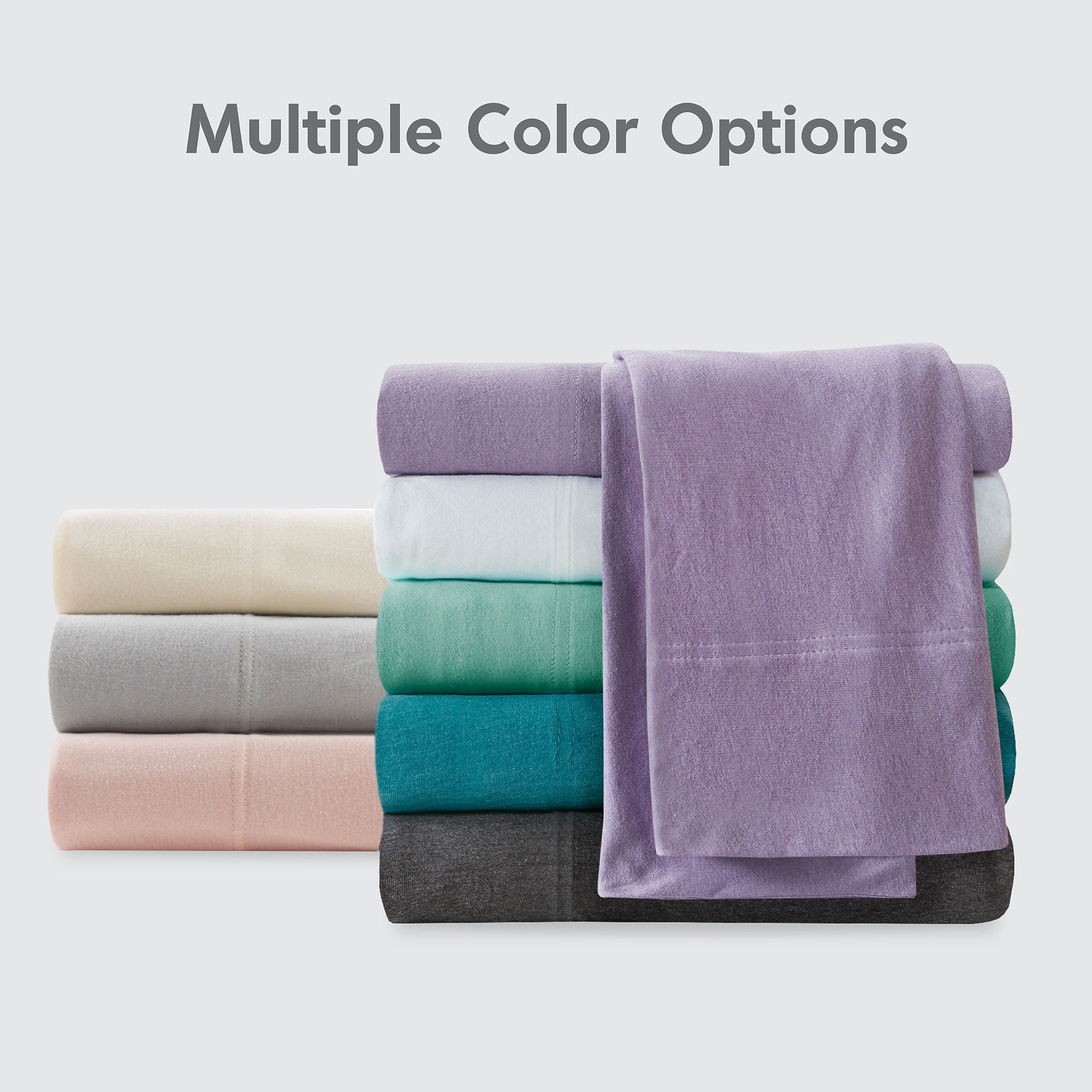 Blend Jersey Knit - 3 Piece Twin Long All Season Sheet Set - Cream