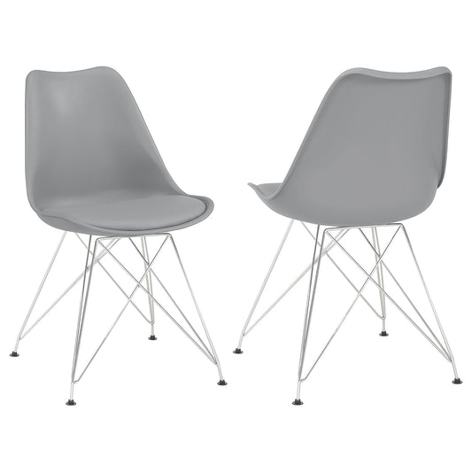 Padded Side Chair And Soft Upholstered Seat (Set of 2) - Gray