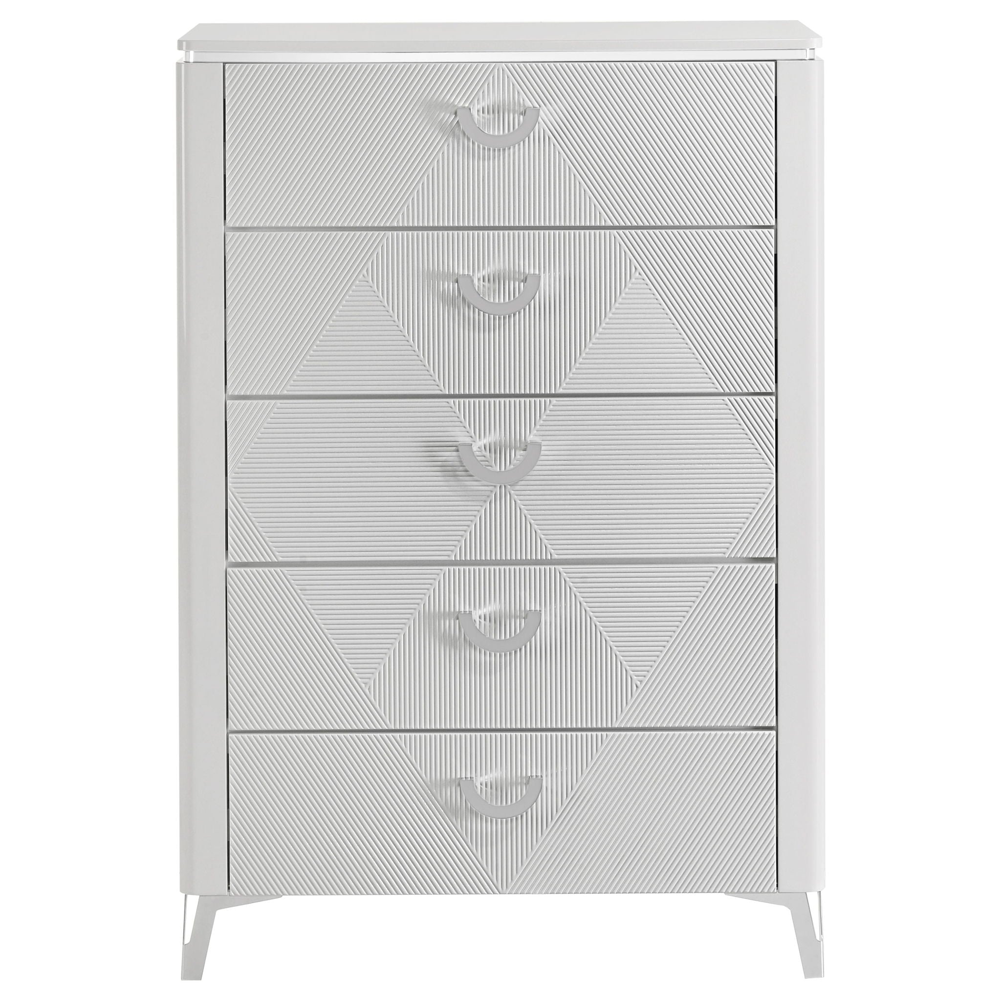 Buckley - 5 Drawer Chest - Gloss White