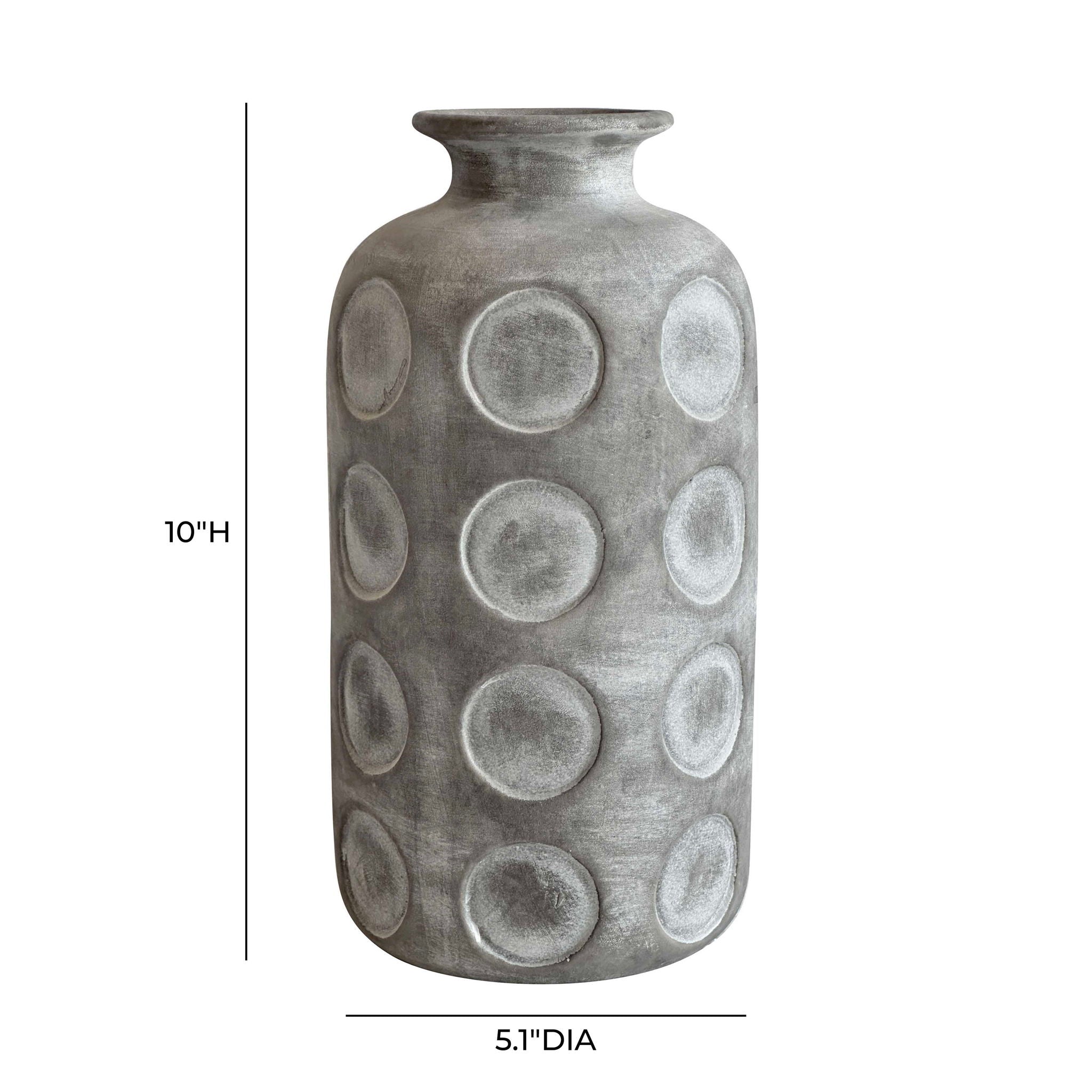 Earthenware - Aztec Tub Flower Vase - Gray