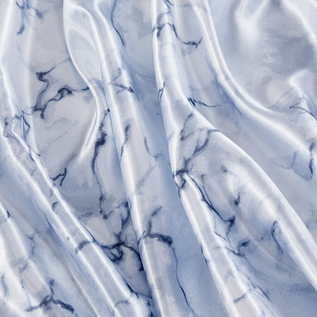 Printed Satin - Sheet Set - Blue Marble