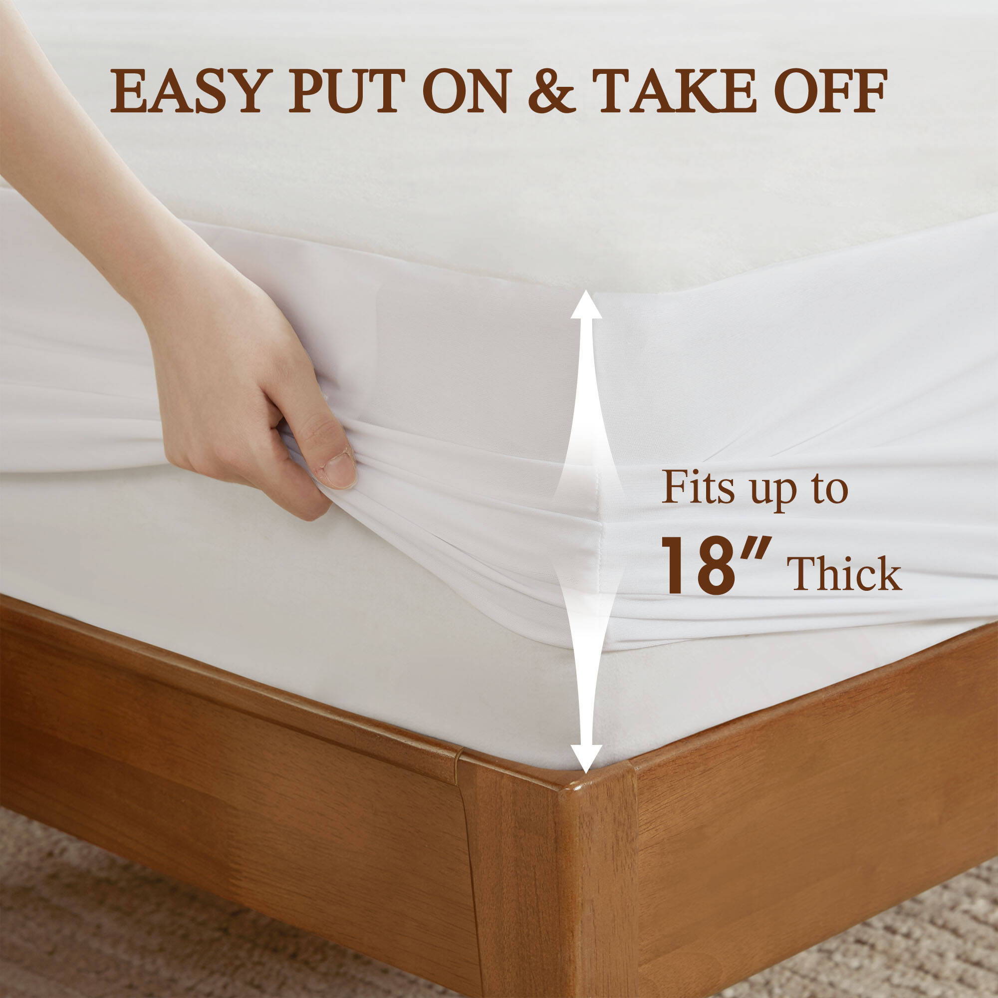 Nonwoven - Twin Long Heated Mattress Pad - White