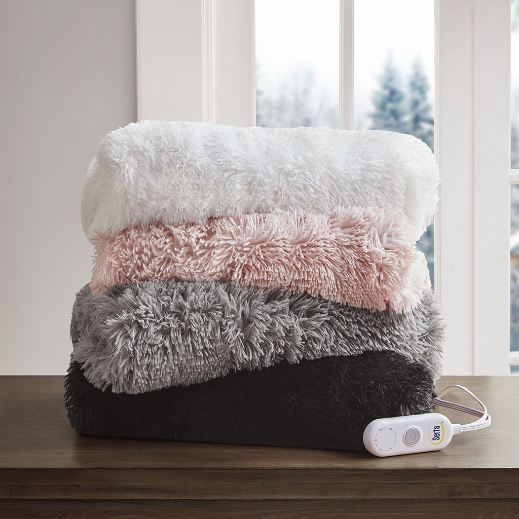 Malea - Shaggy Heated Throw - Gray