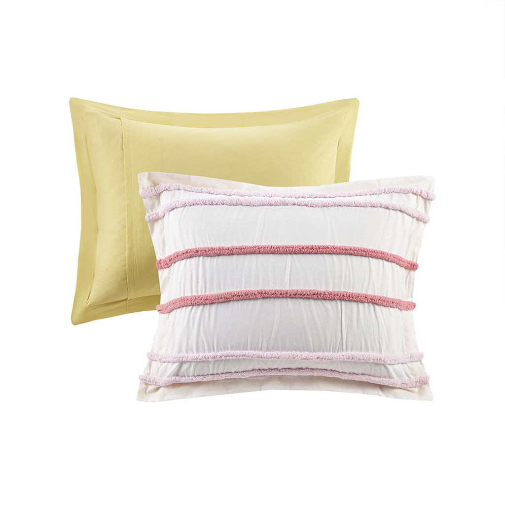 Haisley - Duvet Cover Set With Trim - Pink