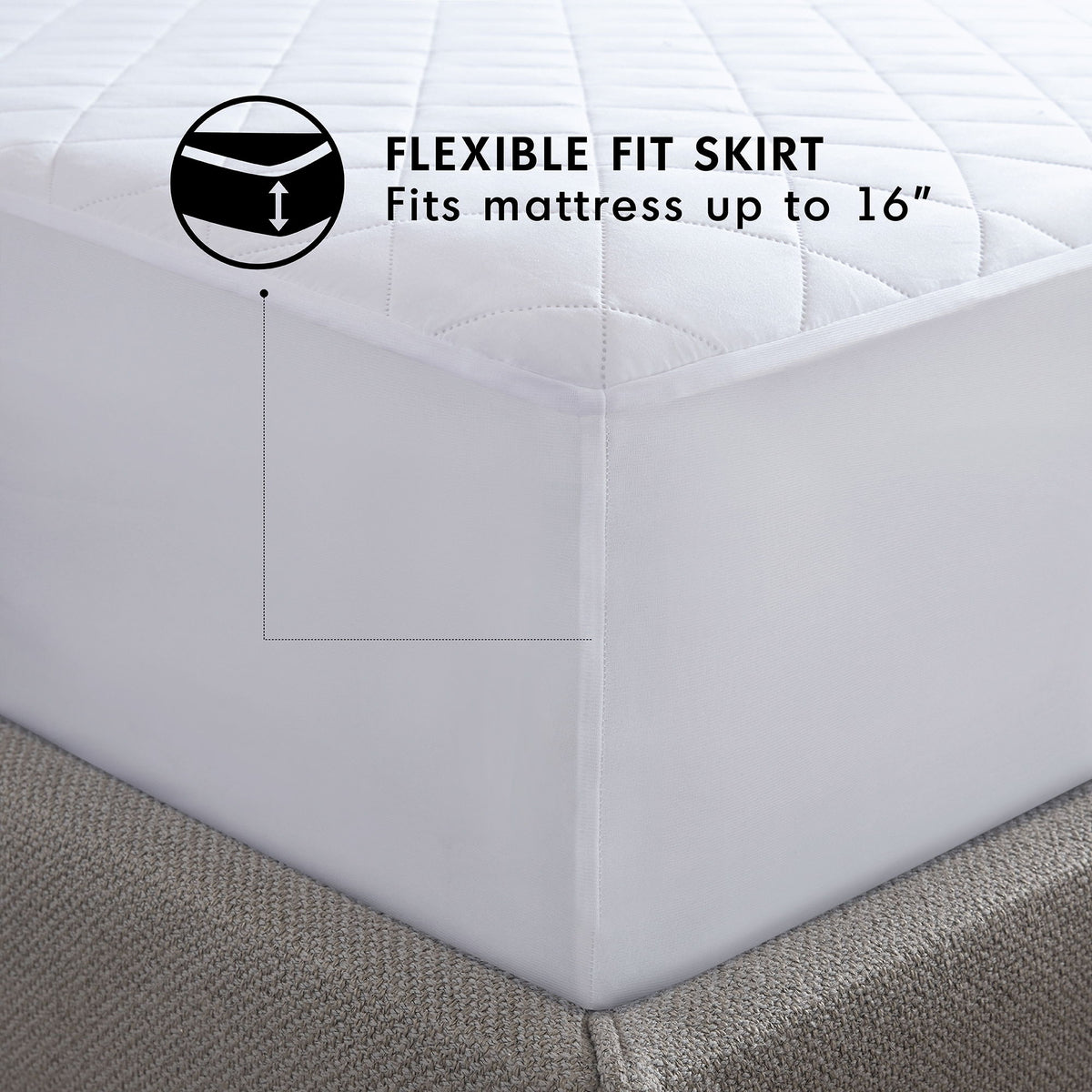 Microfiber Essential Waterproof - King Waterproof Mattress Pad - White