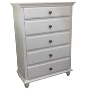 1 Piece Chest 5 Drawers Knob Handles Bedroom Furniture - White