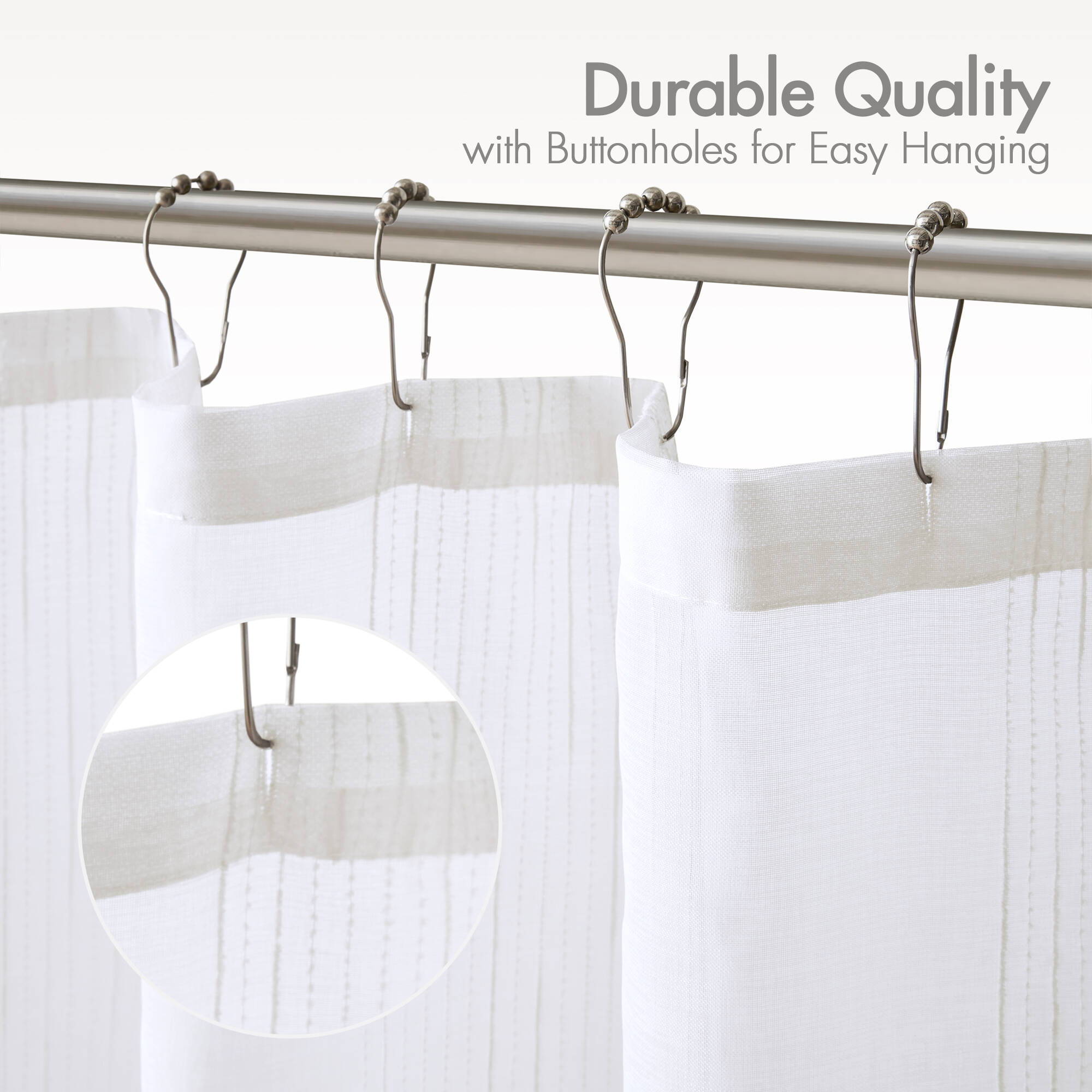 Anna - Sheer Shower Curtain - White
