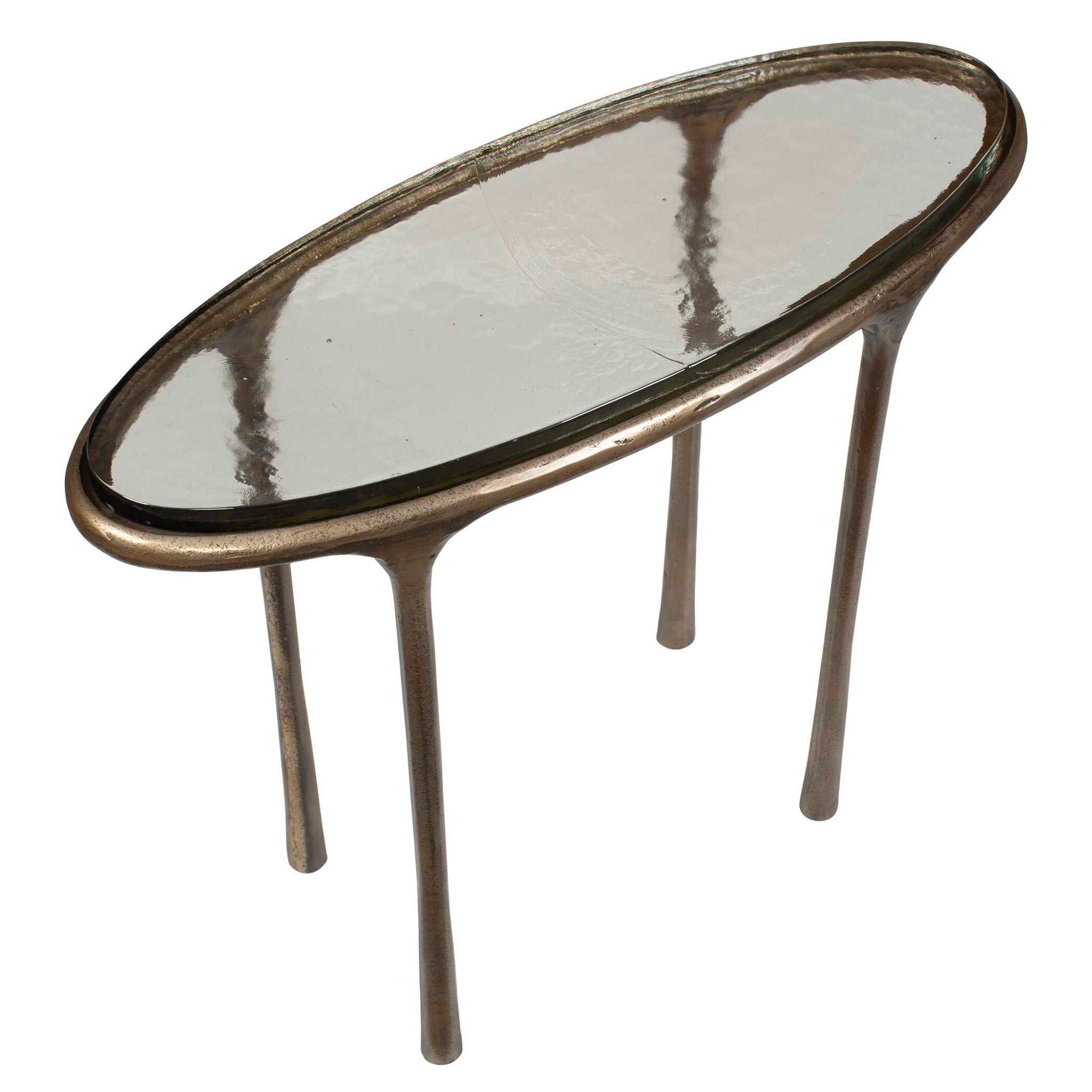 Ata - Oval Accent Table - Brass