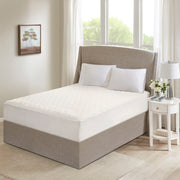 Cotton - Full Deep Pocket Heated Mattress Pad-20 Heat Settings - White