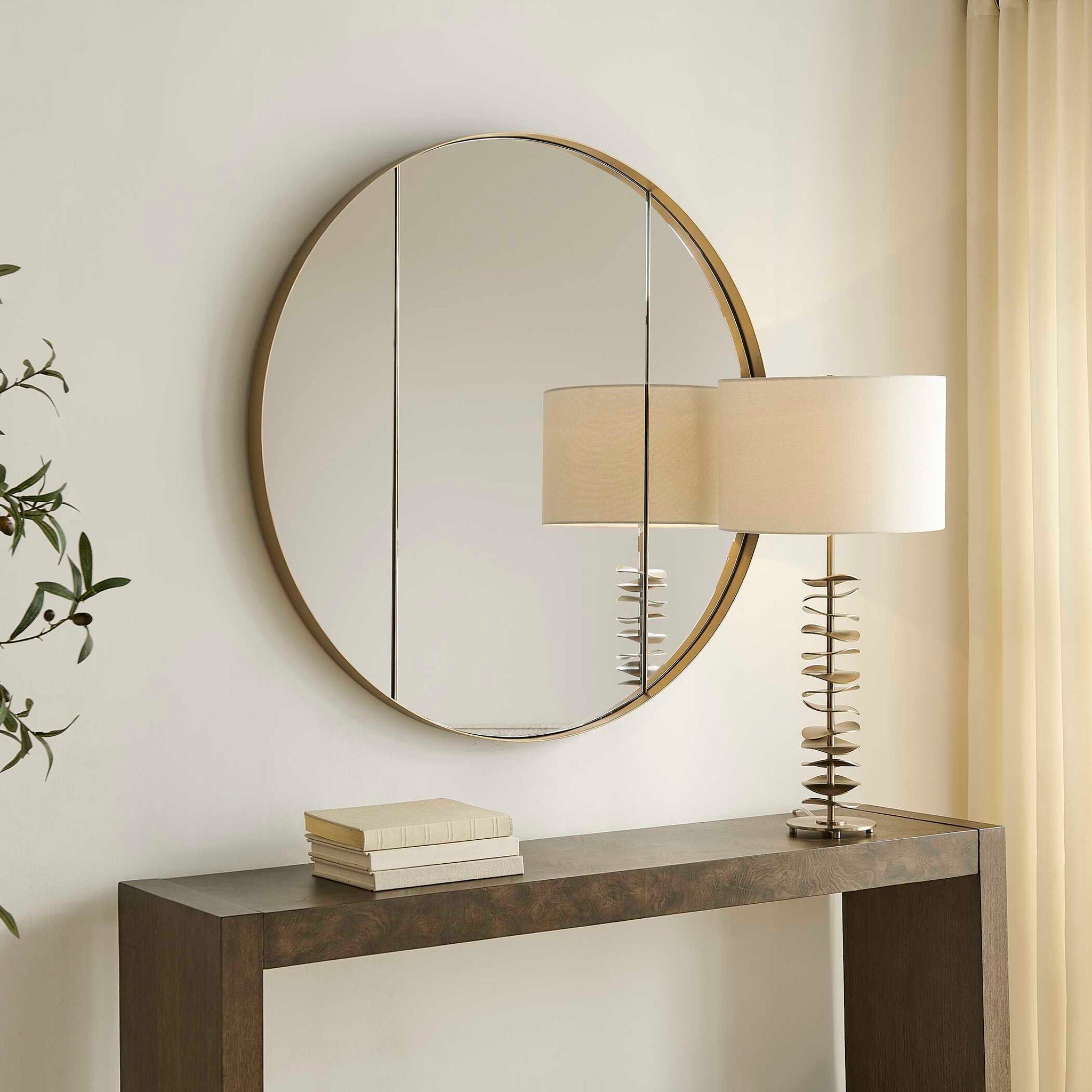 Amram - Round Mirror - Antique Brass / Gold