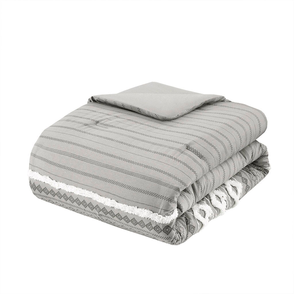 Imani - King Printed Comforter Set With - Ivory