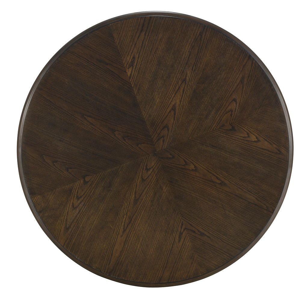 Philippe - Round Coffee Table With Shelf - Brown