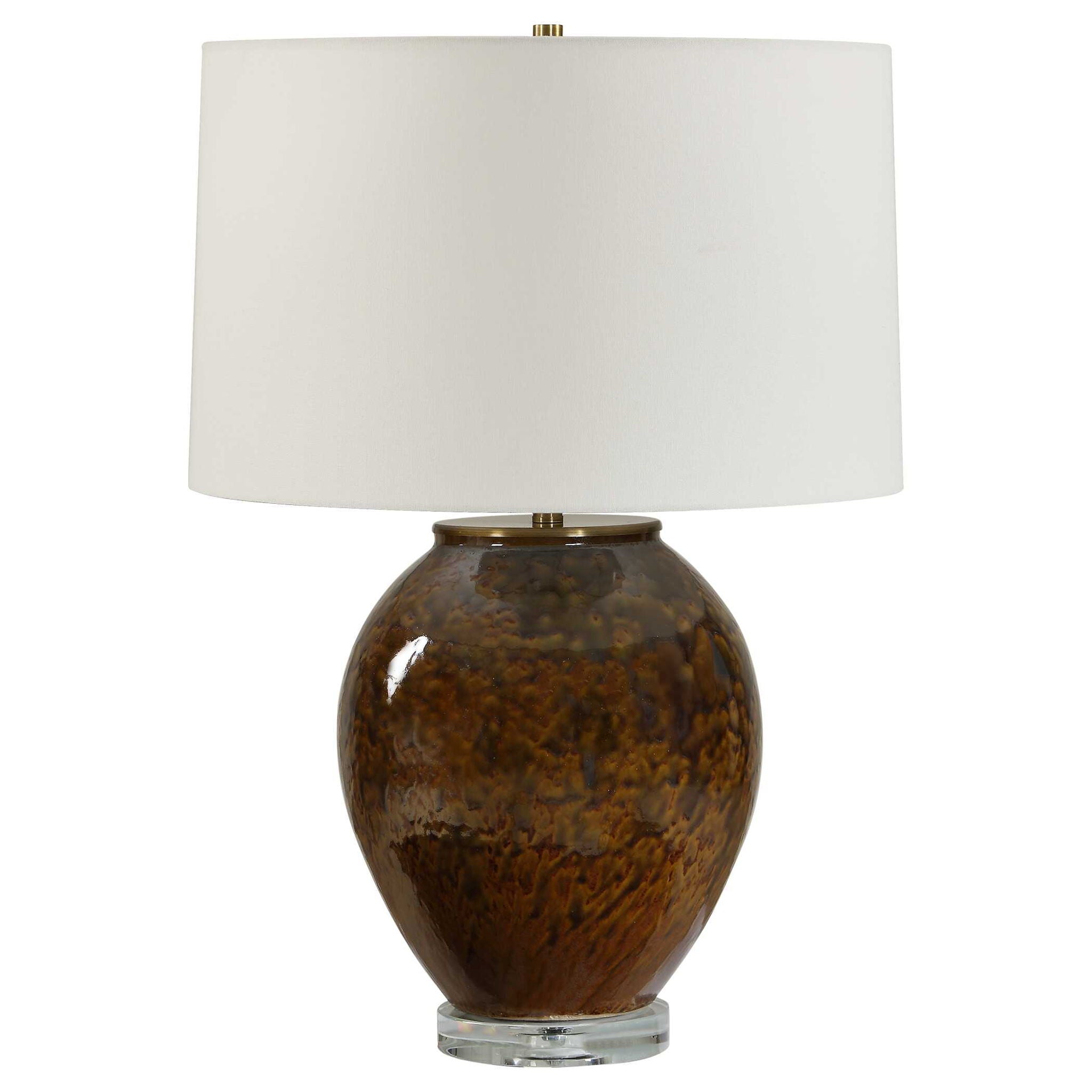 Rye - Glazed Table Lamp - Brown
