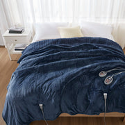 Heated Microlight to Berber - King Blanket - Indigo