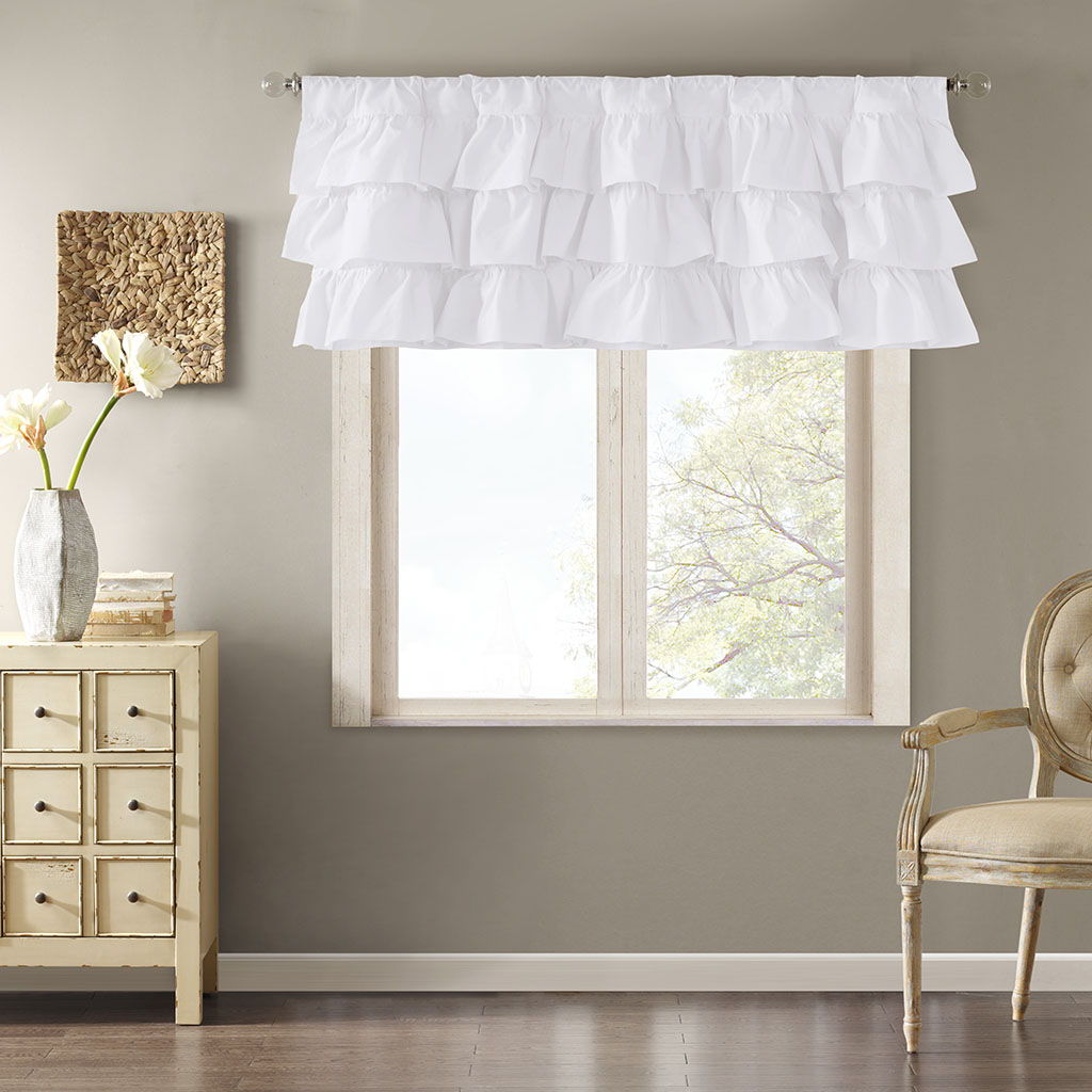 Anna - Oversized Ruffle Valance - White