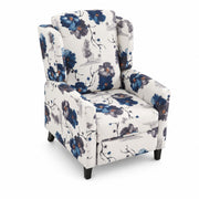Wingback Recliner Chair With Padded Arms - Blue