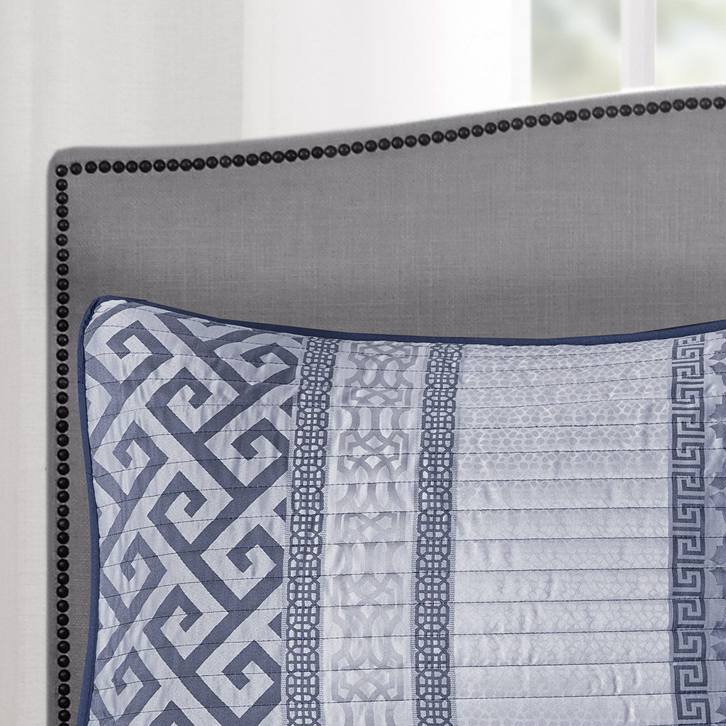 Bennett - King 4 Piece Reversible Coverlet Set - Navy