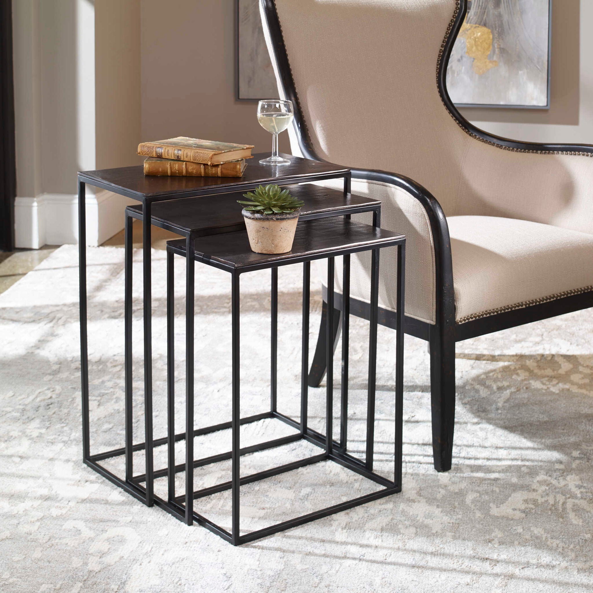 Coreene - Iron Nesting Tables (Set of 3)