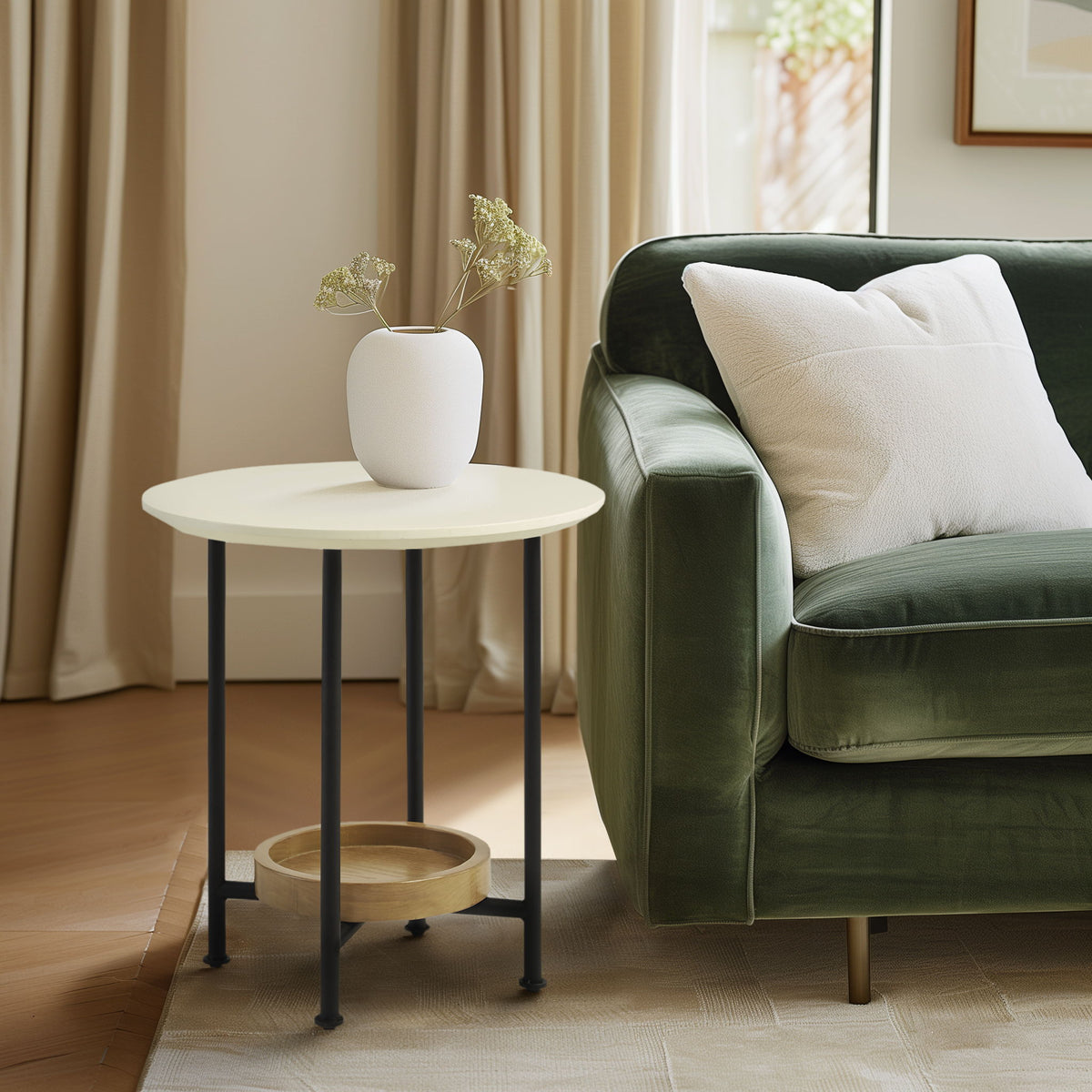 Beaumont - End Table - White / Natural