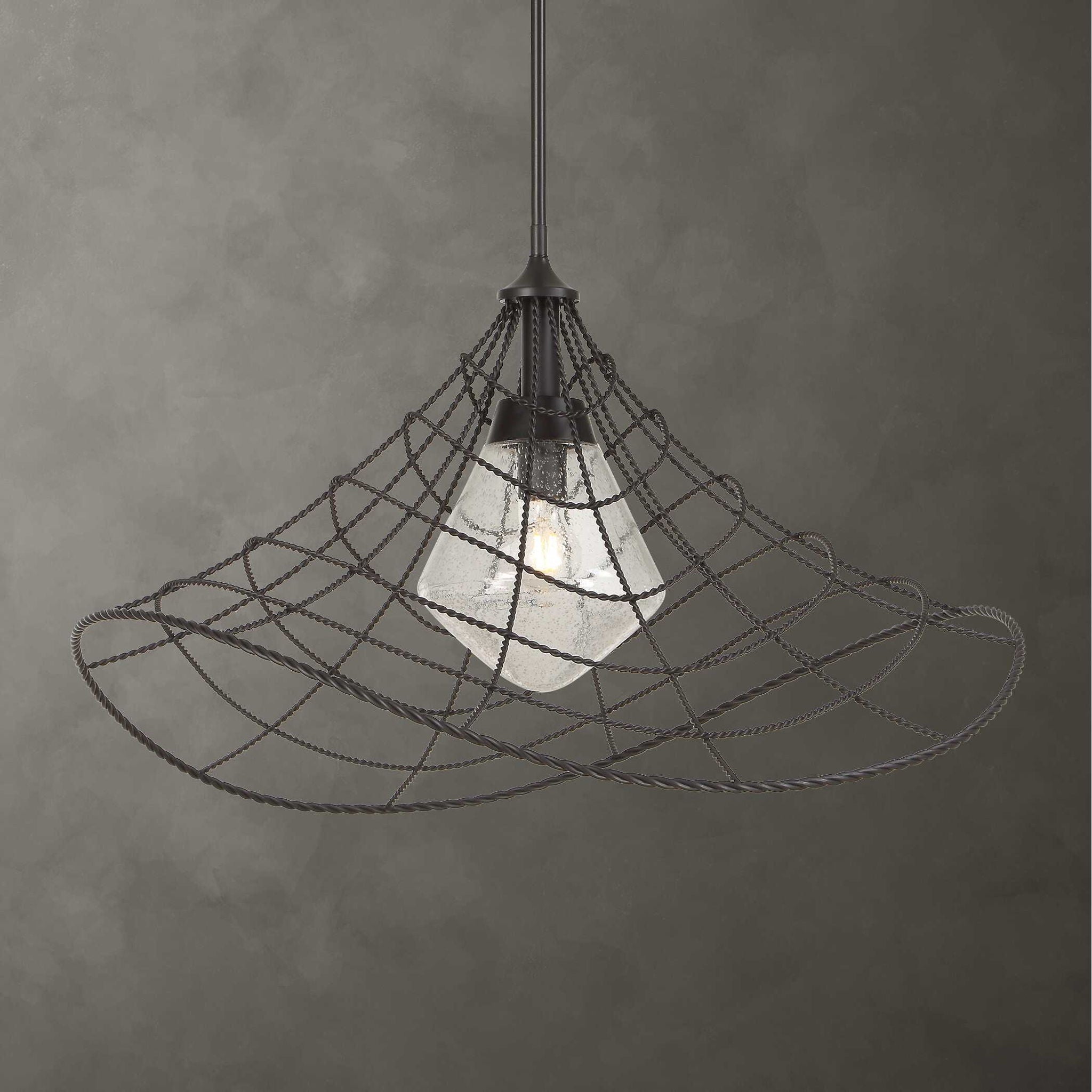 Whirlwind - 1 Light Indoor-Outdoor Pendant - Dark Bronze