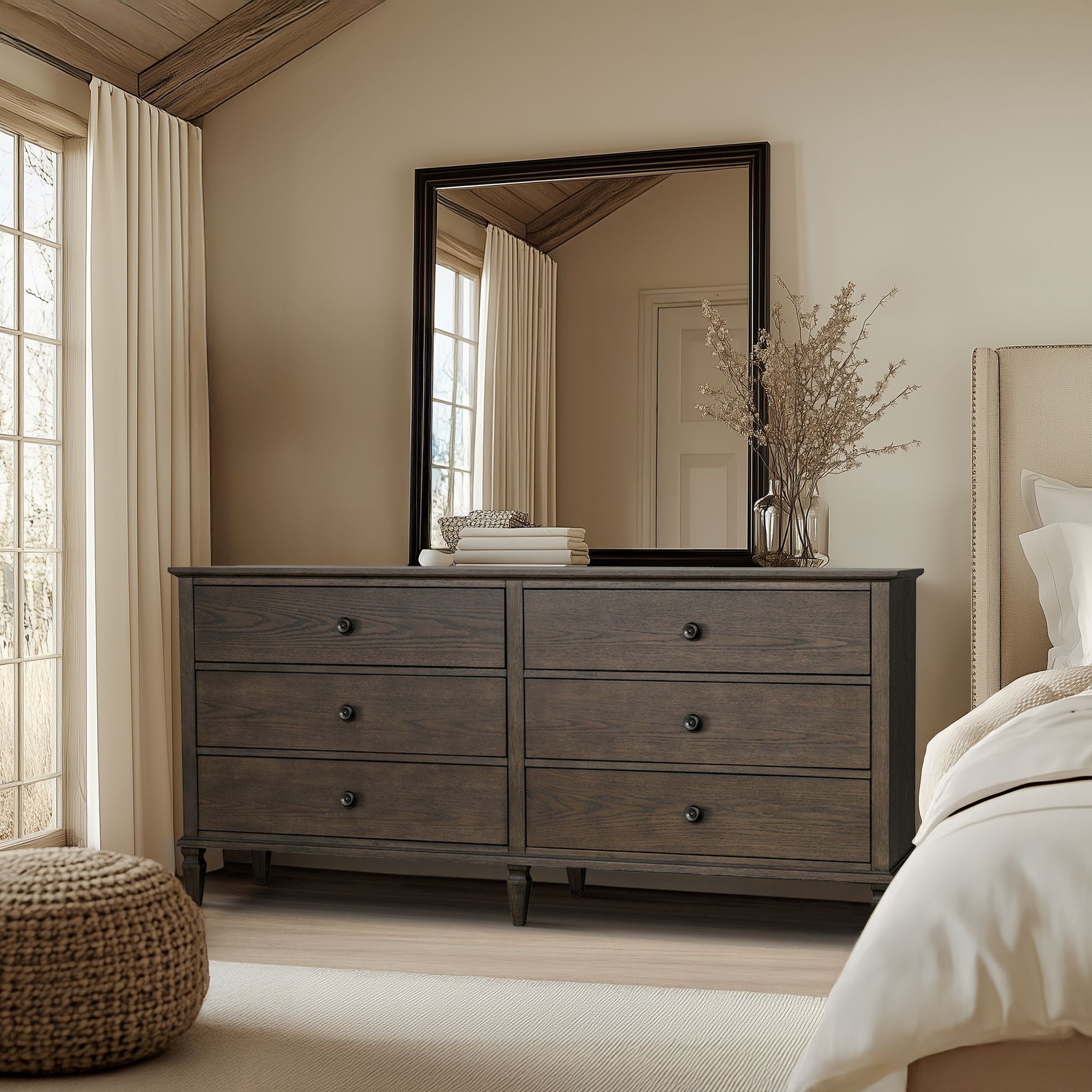 Victoria - 6-Drawer Dresser (70") - Antique Brown