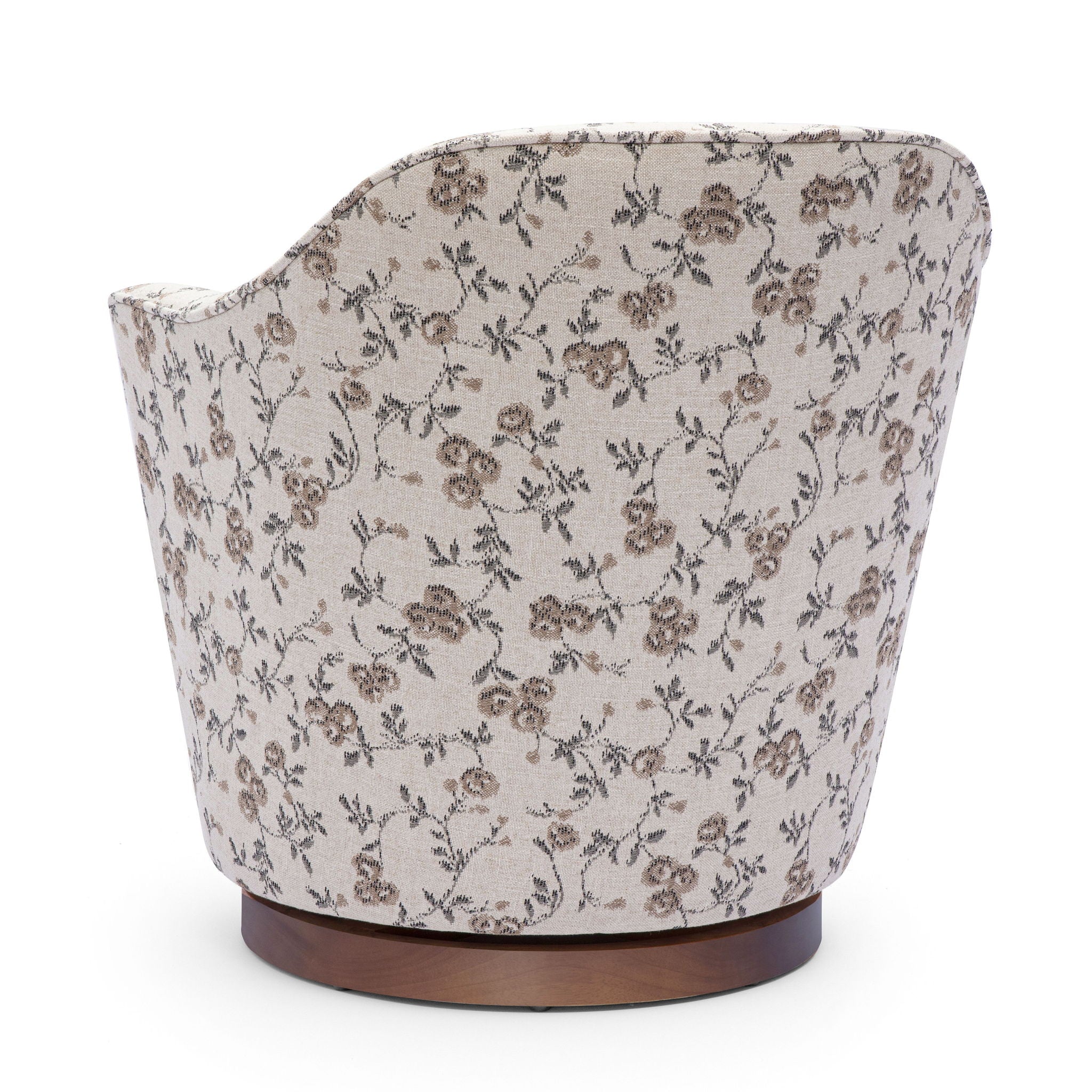 Skyla - Floral Jacquard Swivel Accent Chair - Beige