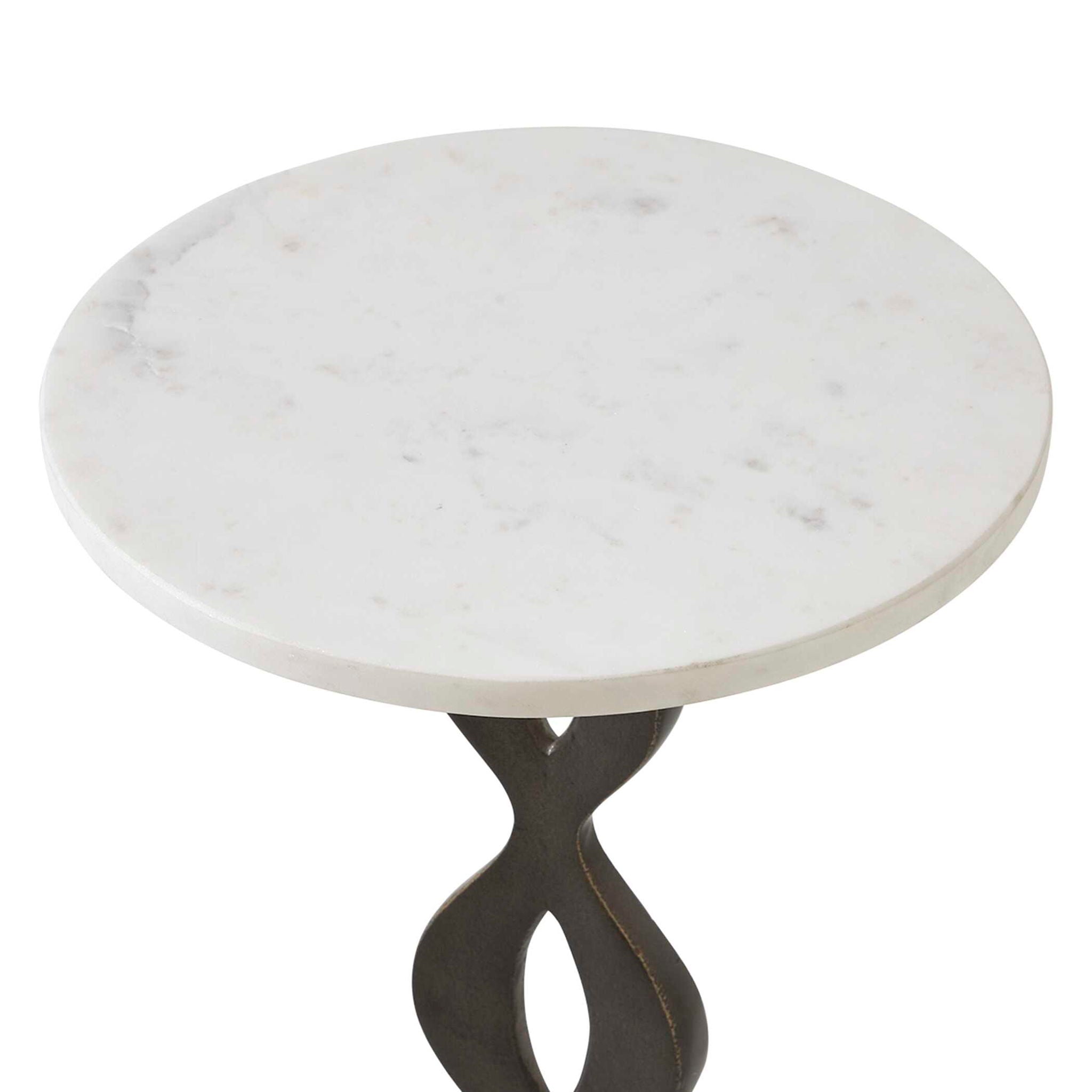 Ila - Round Drink Table - Bronze / White