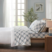 Cozy Flannel - Queen Sheet Set - Blue Plaid