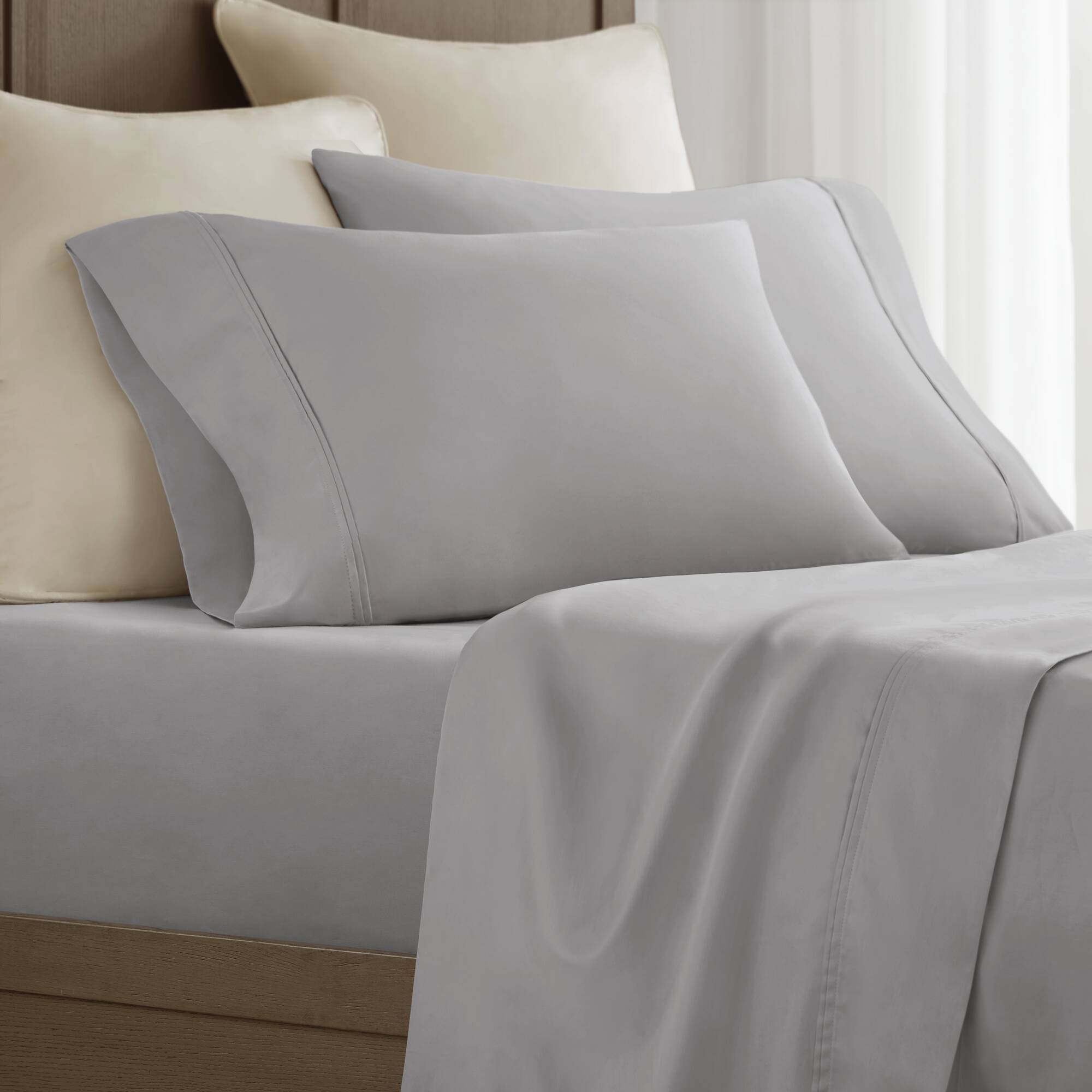 King Sateen Pillowcase Set - Gray