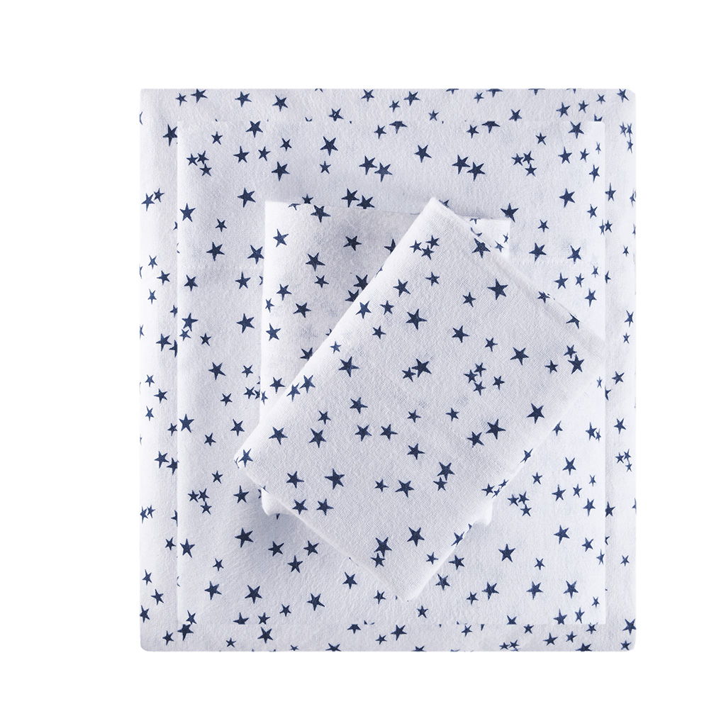 Cozy Soft - Novelty Print Sheet Set - Blue Stars